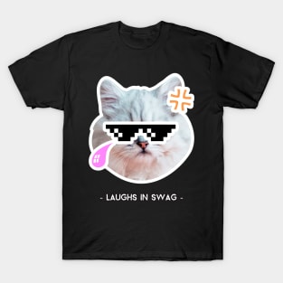 Cat laughs in swag T-Shirt